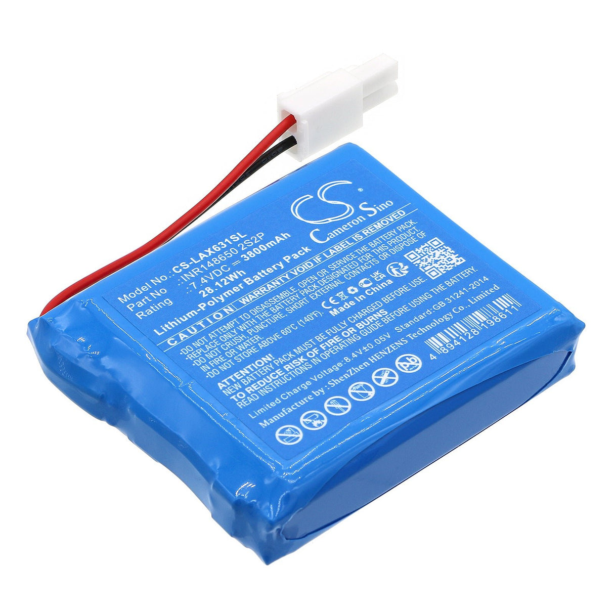 7.4V, Li-Polymer, 3800mAh, Diagnostics battery fits Launch, X631, X631+, 28.12Wh Diagnostic Scanner Cameron Sino Technology Limited   