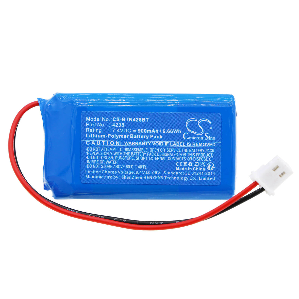 7.4v, Li-polymer, 900mah, Alarm Battery Fits Bticino, 4216, 4280, 6.66wh Alarm System Cameron Sino Technology Limited   