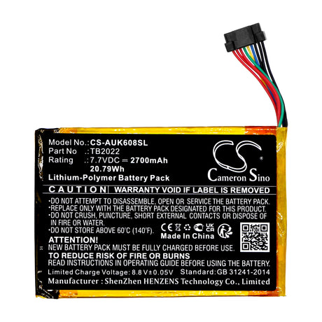 7.7V, Li-Polymer, 2700mAh, Battery fits Autel, Maxibas Bt608, 20.79Wh Diagnostic Scanner Cameron Sino Technology Limited   