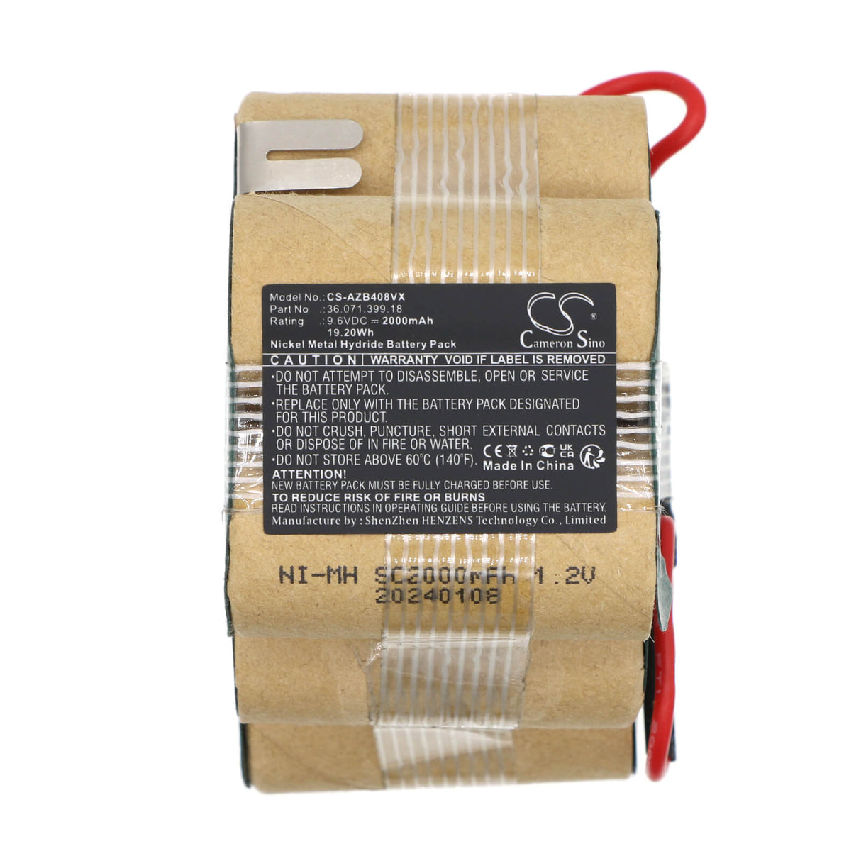 9.6v, Ni-mh, 2000mah, Battery Fits Aeg, Ag408, Zb408, 19.20wh Batteries for Electronics Cameron Sino Technology Limited   