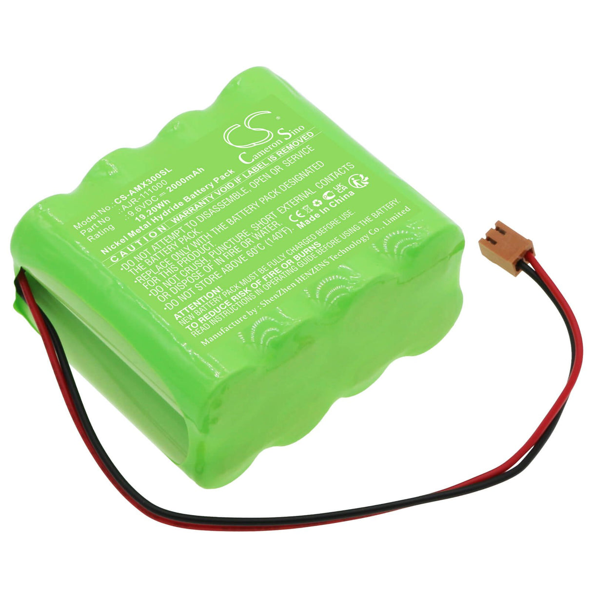 9.6v, Ni-mh, 2000mah, Battery Fits Amano Pix3000, Pix3000x, Pix-3000x, 19.20wh Batteries for Electronics Cameron Sino Technology Limited   