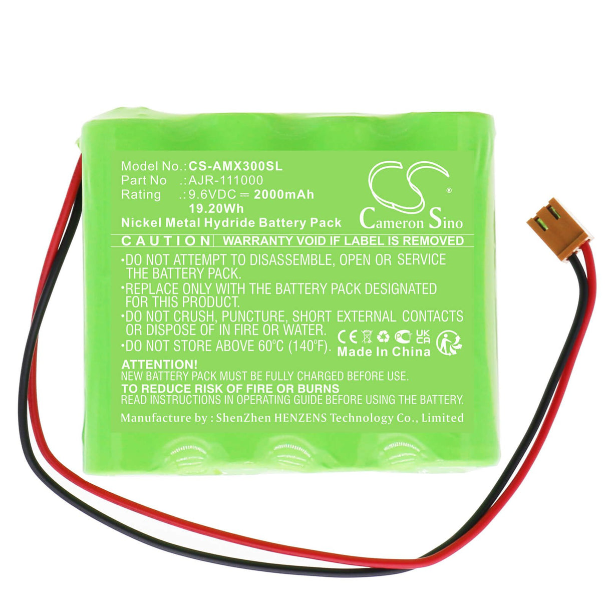 9.6v, Ni-mh, 2000mah, Battery Fits Amano Pix3000, Pix3000x, Pix-3000x, 19.20wh Batteries for Electronics Cameron Sino Technology Limited   