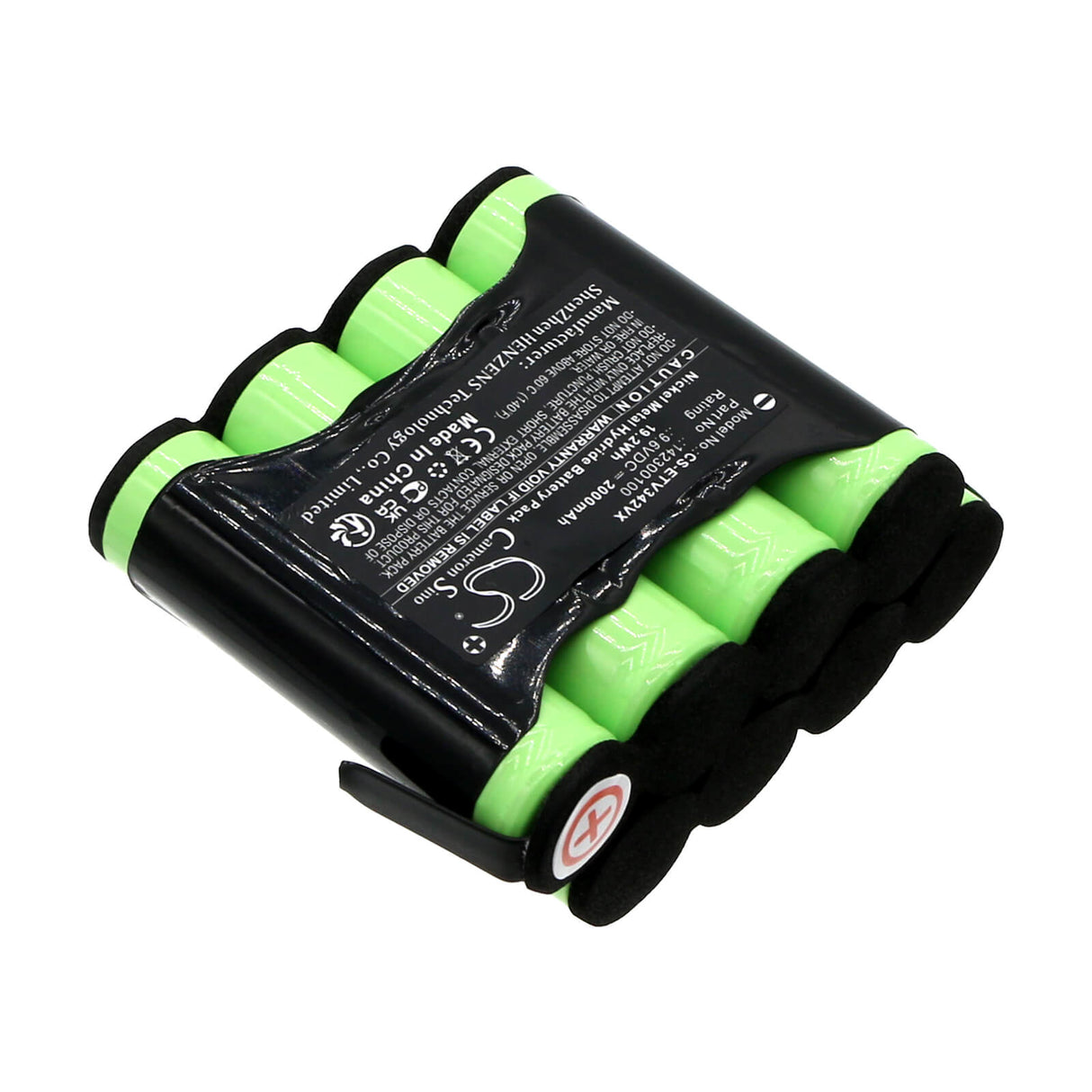 9.6V, Ni-MH, 2000mAh, Battery fits Eta, 1423 900000, 1423 Verto Ii, 19.2Wh Vacuum Cameron Sino Technology Limited   