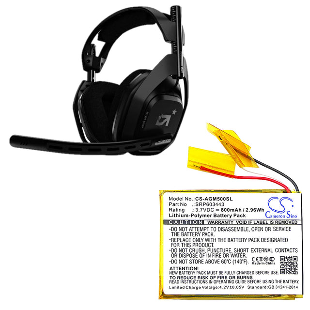 Headset Battery For Astro, A50 3.7v, 800mah - 2.96wh Wireless Headset Cameron Sino Technology Limited   