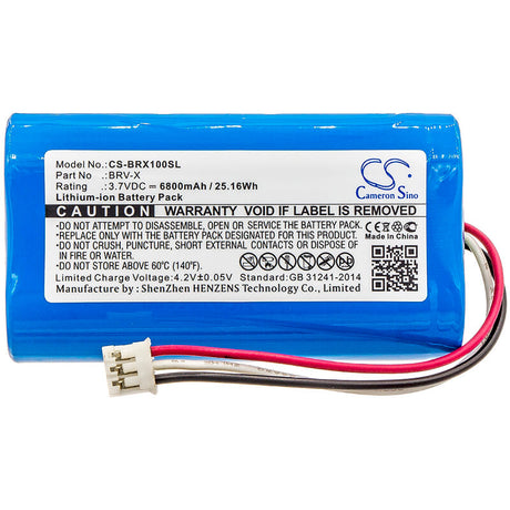 3.7V, Li-ion, 6800mAh , Speaker battery fits Braven, Brv-x, Brvxbbb, 25.16Wh Speaker Cameron Sino Technology Limited