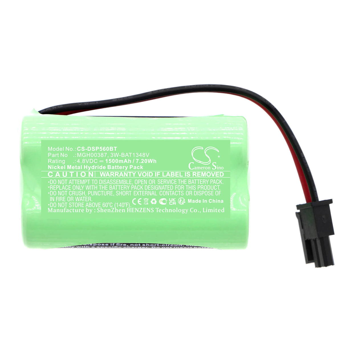 4.8v, Ni-mh, 1500mah, Alarm Battery Fits Dsc, Central Wp8010, Central Wp8030, 7.20wh Alarm System Cameron Sino Technology Limited   