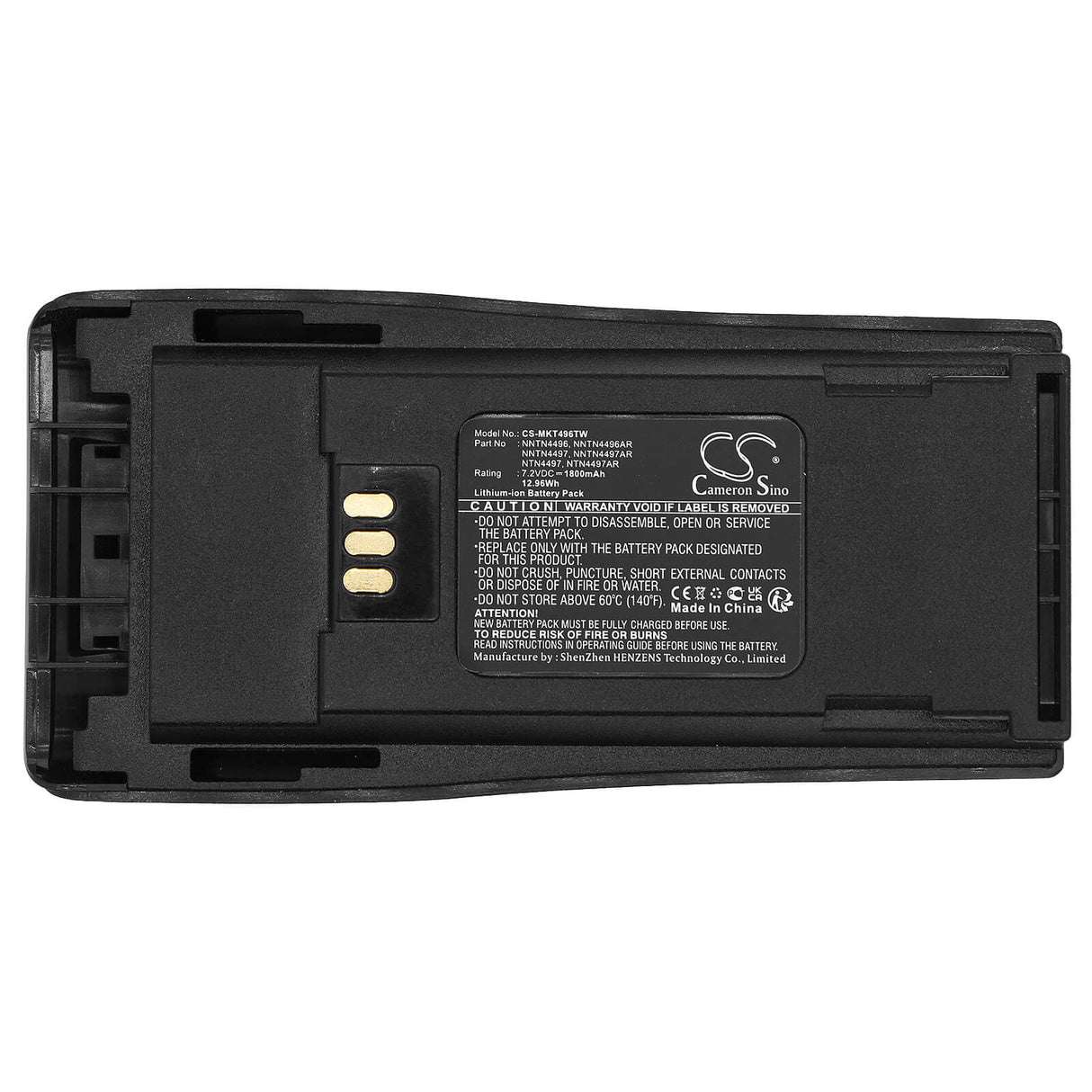 Li-ion Two-Way Radio Battery For Motorola Cp150, Cp200, Cp250 7.2v, 1800mah - 12.96wh