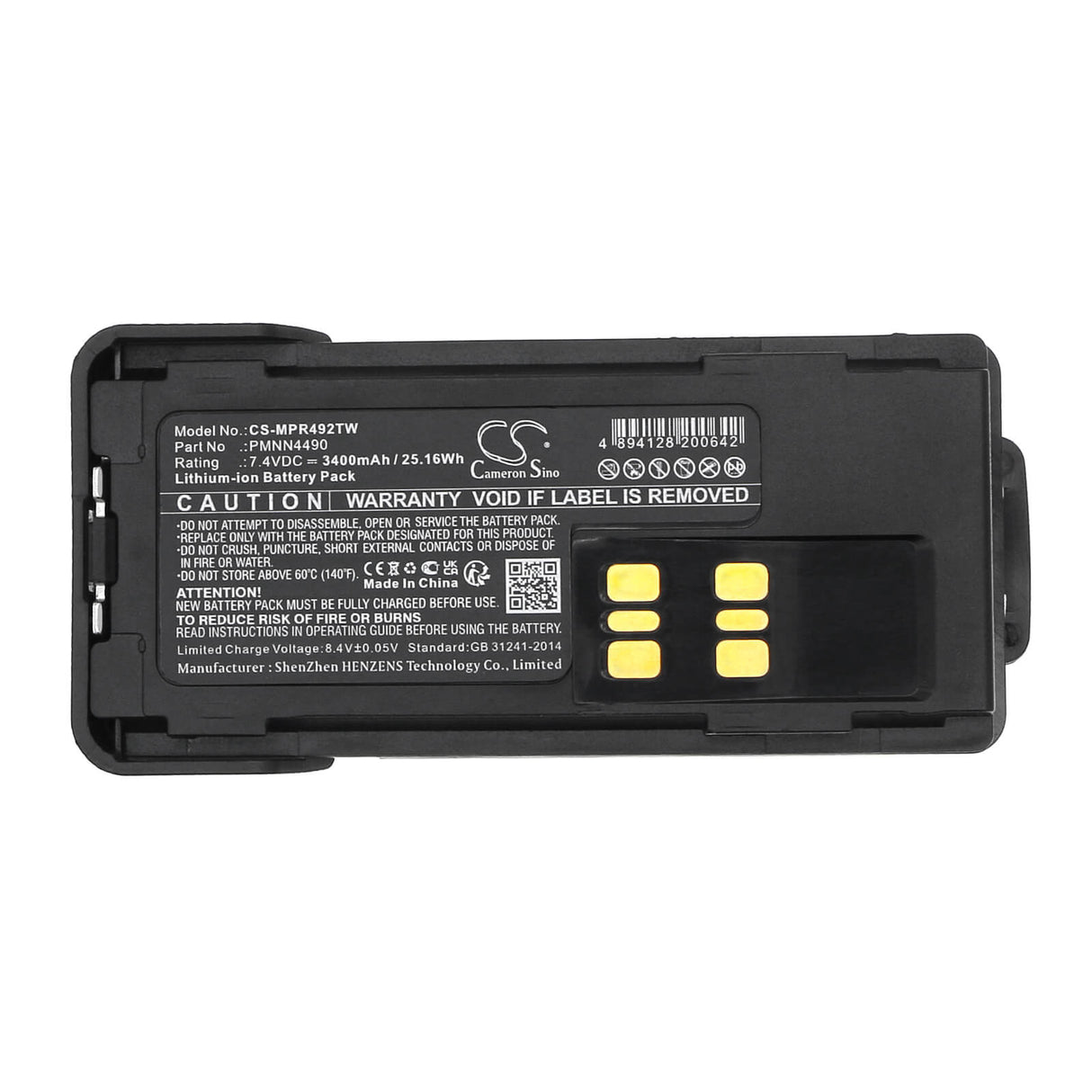 7.4V, Li-ion, 3400mAh, Two-Way Radio Battery fits Motorola, Dep550e, Dep570, 25.16Wh Two-Way Radio Cameron Sino Technology Limited   