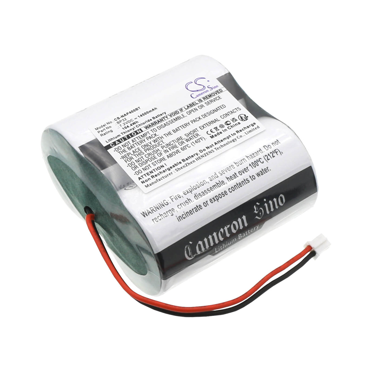 7.2v, Li-socl2, 14500mah, Alarm Battery Fits Noxalarm 151.016, 104.4wh Alarm System Cameron Sino Technology Limited   