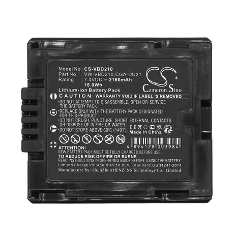 Camera Battery For Panasonic Nv-gs100k, Nv-gs11, Nv-gs120k, Nv-gs17ef-s, 7.4v, 2160mah - 15.98wh Camera Cameron Sino Technology Limited