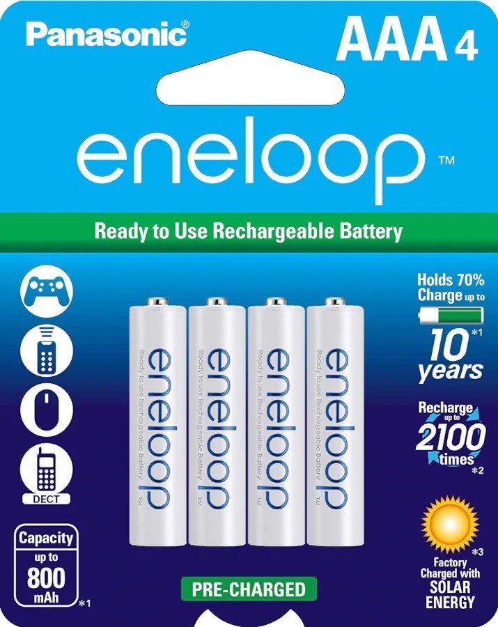 Aaa Eneloop Hr-4utg, Ges-hr4utg-4bp 1.2 V Nimh Pre-charged Rechargeable Battery - 800 Mah Sealed Lead Acid Panasonic   