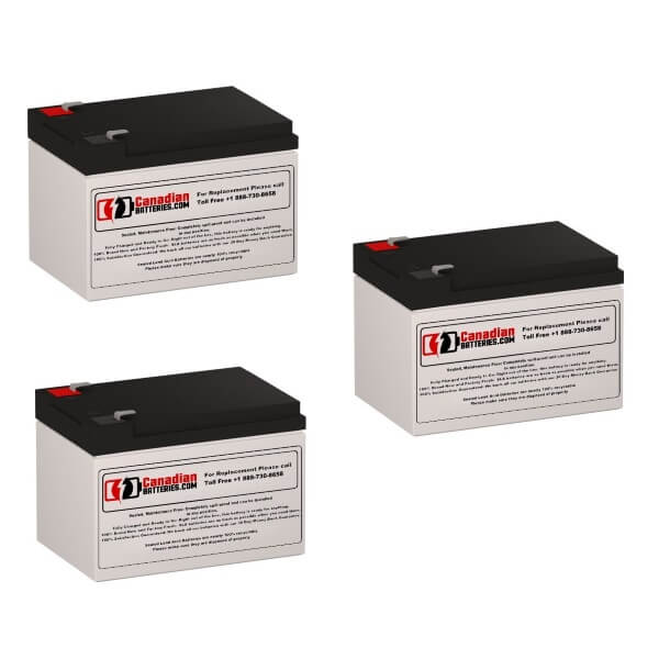 Batteries For Fenton Powerpal L1400(x) Ups, 3 X 12v, 12ah - 144wh UPS Batteries CB Range   