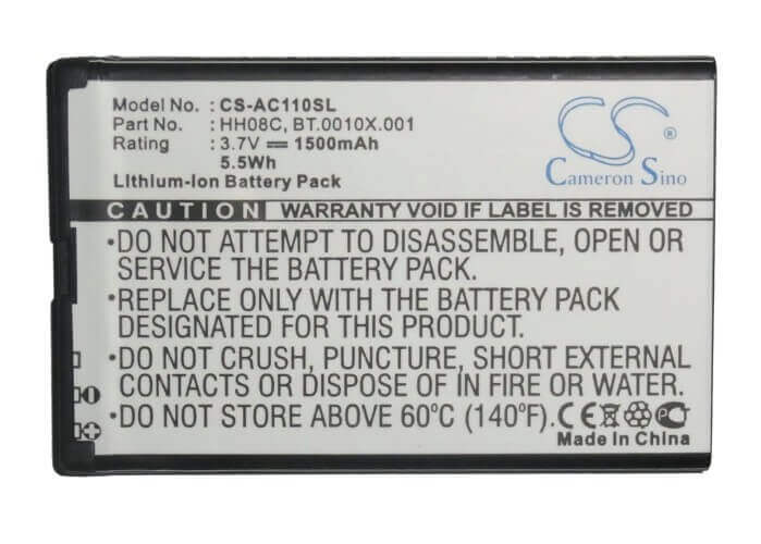 Battery For Acer Betouch E110 3.7v, 1500mah - 5.55wh Batteries for Electronics Cameron Sino Technology Limited   