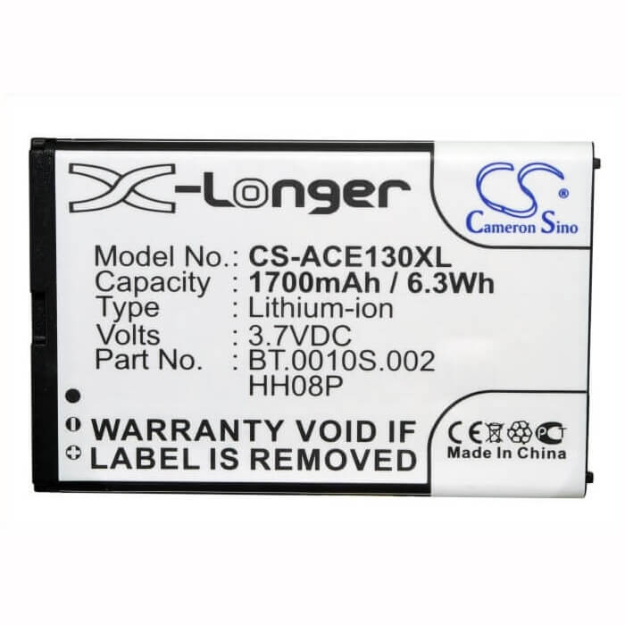 Battery For Acer Betouch E130, Acer Betouch E130 B, Betouch E140 3.7v, 1700mah - 6.29wh Batteries for Electronics Cameron Sino Technology Limited   