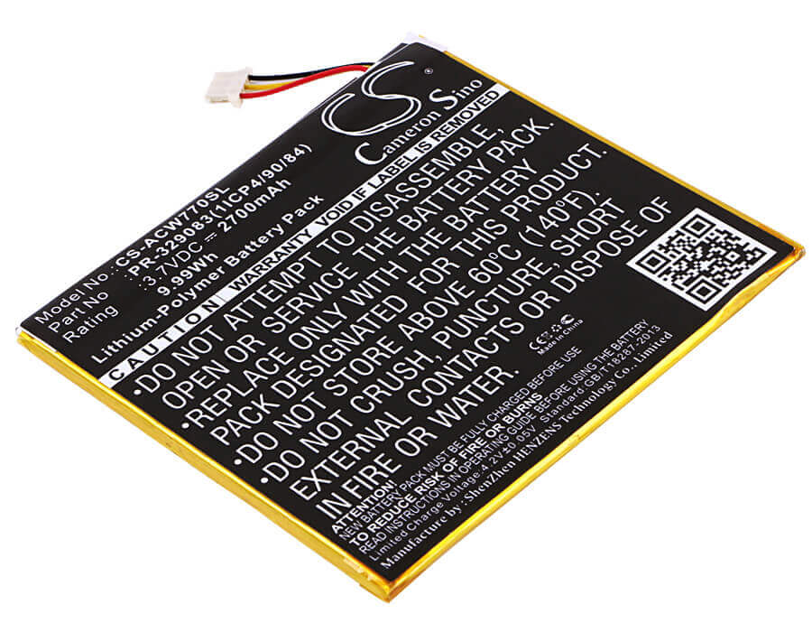 Battery For Acer Iconia One 7 B1-770 3.7v, 2700mah - 9.99wh Tablet Cameron Sino Technology Limited   