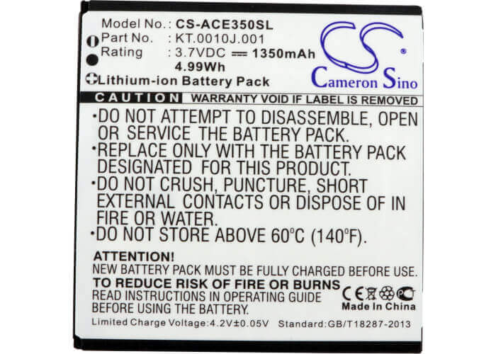 Battery For Acer Liquid Gallant, Liquid Gallant Duo E350, Ak330 3.7v, 1350mah - 5.00wh Batteries for Electronics Cameron Sino Technology Limited   