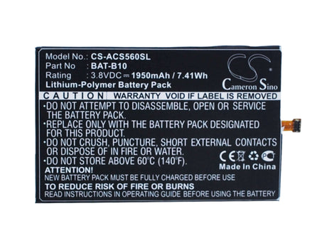 Battery For Acer Liquid Jade, Liquid Jadeplus, S55 3.8v, 1950mah - 7.41wh Batteries for Electronics Cameron Sino Technology Limited   