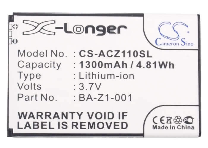 Battery For Acer Liquid Z110 Dou, Z110, Liquid Z2 3.7v, 1300mah - 4.81wh Batteries for Electronics Cameron Sino Technology Limited   