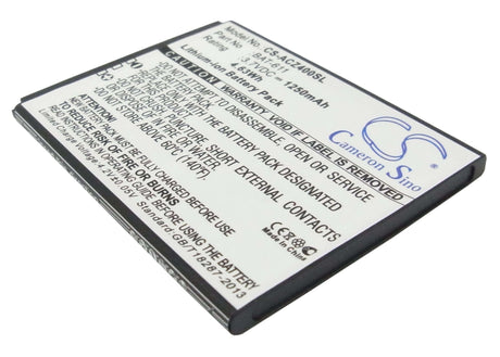 Battery For Acer Liquid Z4, Z140, Z160 3.7v, 1250mah - 4.63wh Mobile, SmartPhone Cameron Sino Technology Limited   