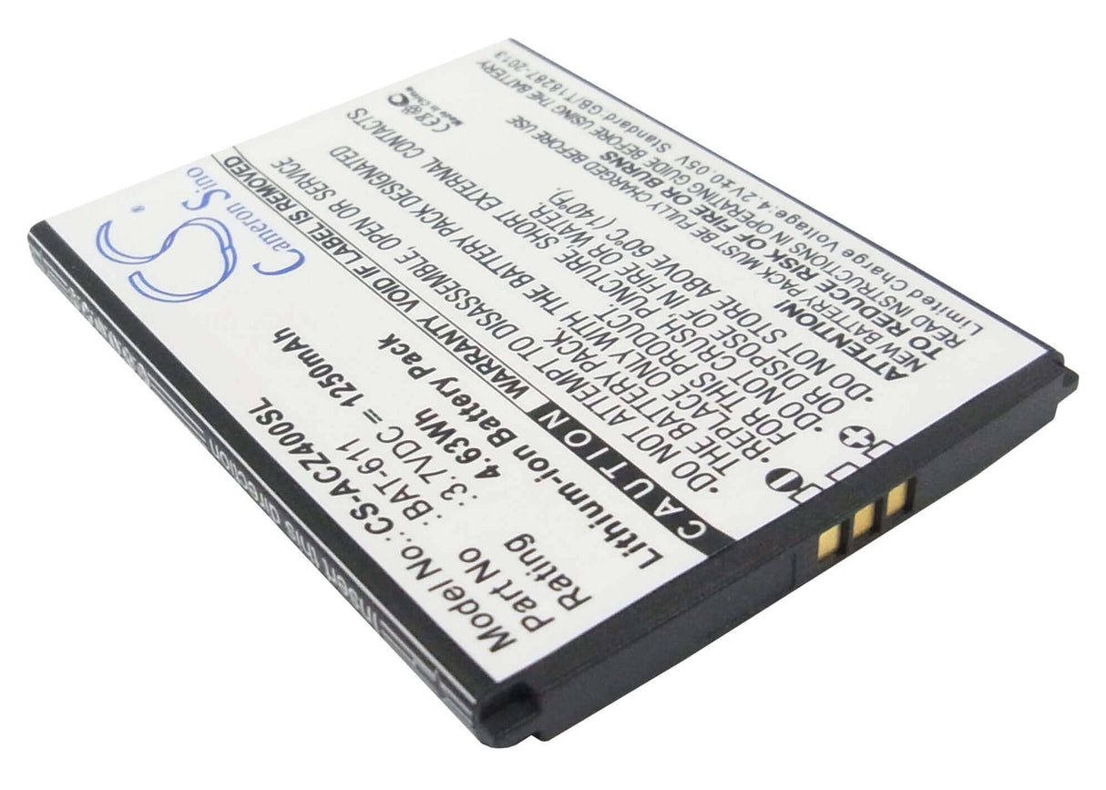 Battery For Acer Liquid Z4, Z140, Z160 3.7v, 1250mah - 4.63wh Mobile, SmartPhone Cameron Sino Technology Limited   