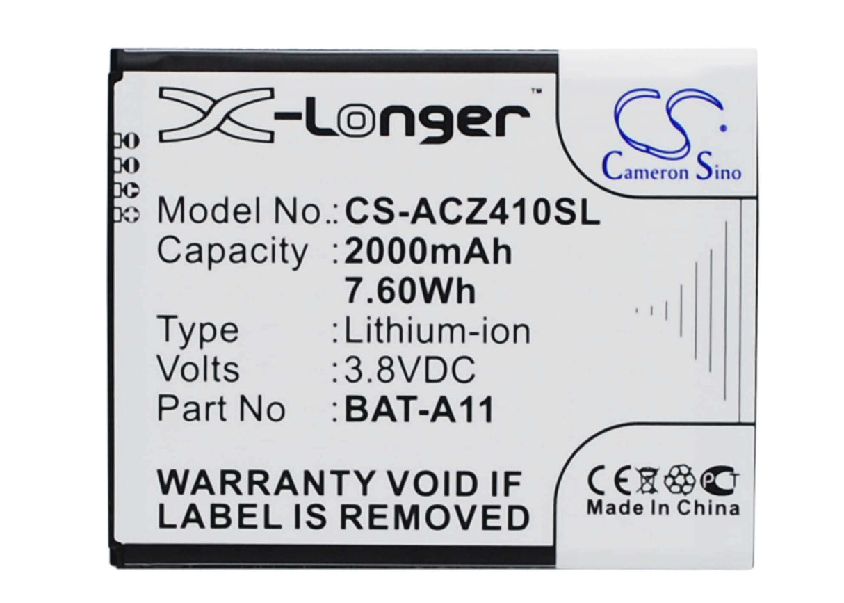 Battery For Acer Liquid Z410 3.8v, 2000mah - 7.60wh Mobile, SmartPhone Cameron Sino Technology Limited   