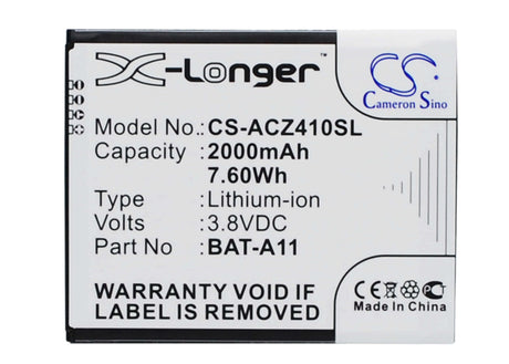 Battery For Acer Liquid Z410 3.8v, 2000mah - 7.60wh Batteries for Electronics Cameron Sino Technology Limited   