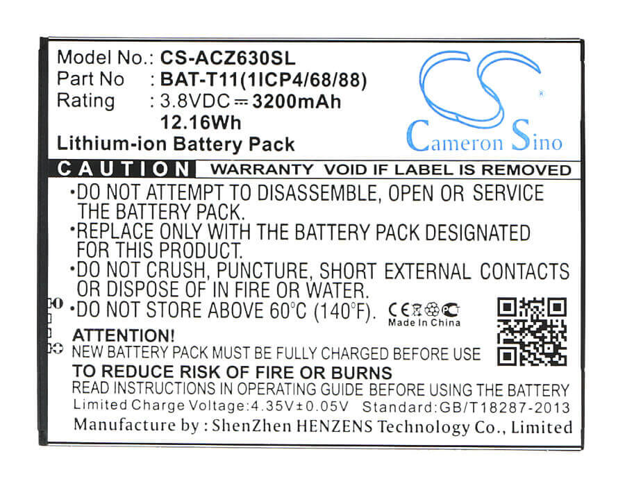 Battery For Acer Liquid Z630, Liquid Z630s, T04 3.8v, 3200mah - 12.16wh Batteries for Electronics Cameron Sino Technology Limited   