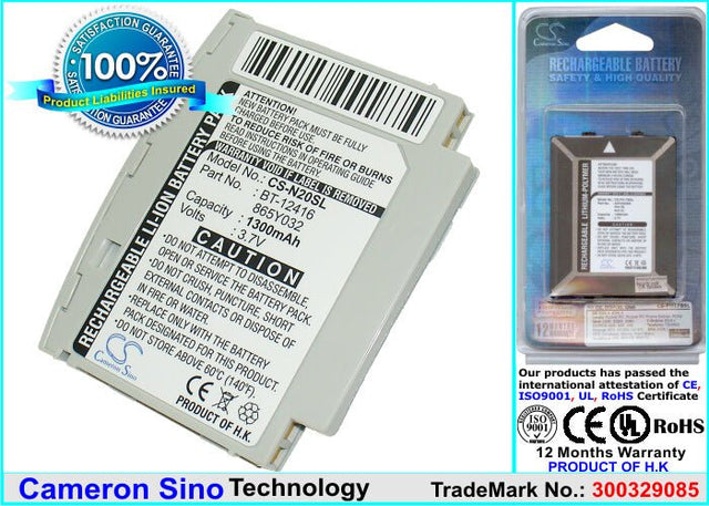 Battery For Acer, N20, N20w 3.7v, 1300mah - 4.81wh PDA, Pocket PC Cameron Sino Technology Limited   