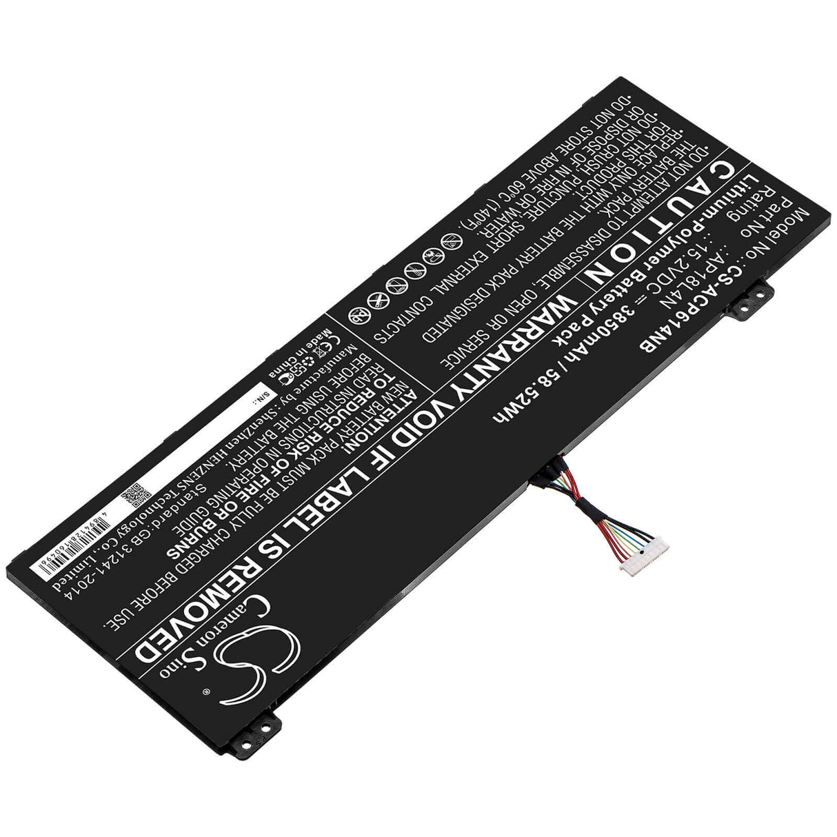 Battery For Acer, Nx.vl2cn.001, Nx.vl2cn.002, Tmp614-51-50aa 15.2v, 3850mah - 58.52wh Batteries for Electronics Cameron Sino Technology Limited   