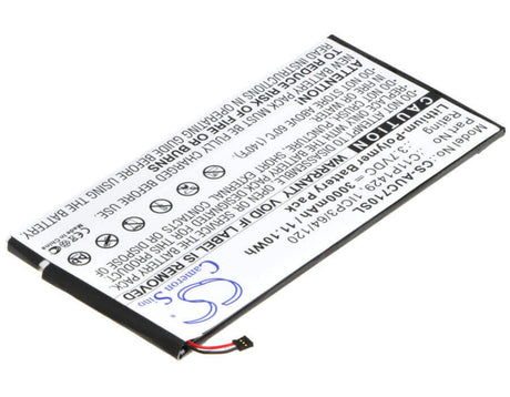 Battery For Acer Zenpad C7.0, Z710c, Z710c-ai-bk 3.7v, 3000mah - 11.10wh Tablet Cameron Sino Technology Limited   