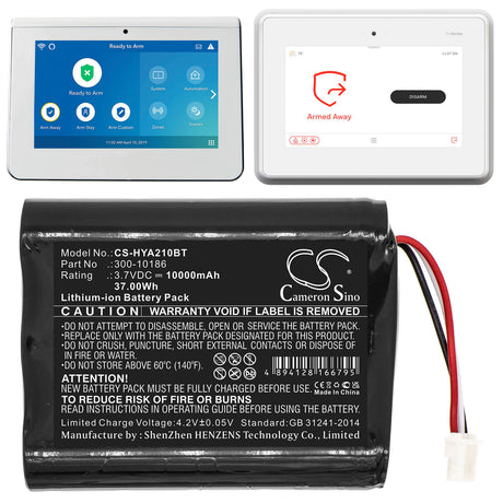 Battery For Adt, Command Smart Security Panel, Honeywell, Ai05-2 3.7v, 10000mah - 37.00wh Alarm System Cameron Sino Technology Limited   