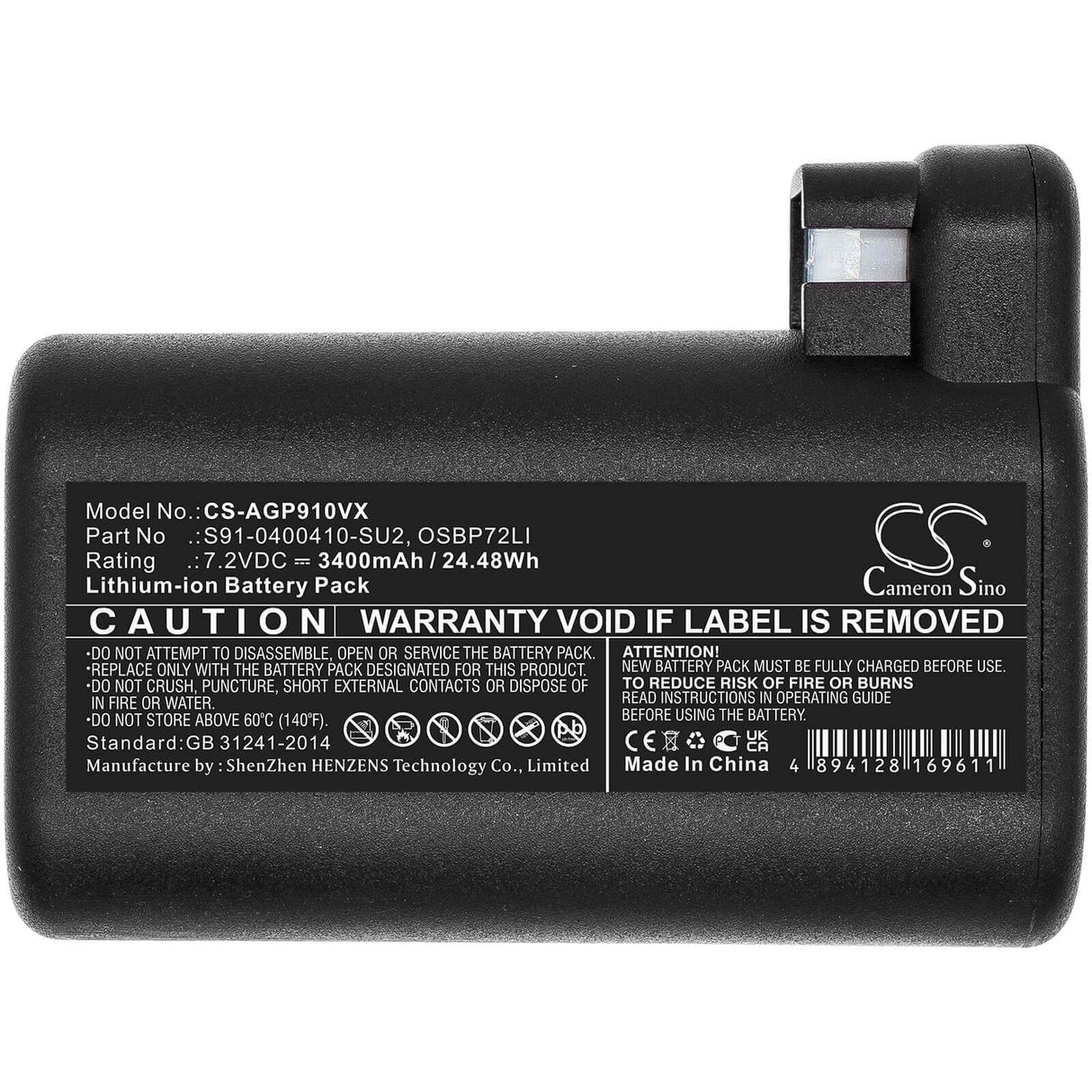 Battery For Aeg, 900258195, 900277268, 900277283 7.2v, 3400mah - 24.48wh Batteries for Electronics Cameron Sino Technology Limited   