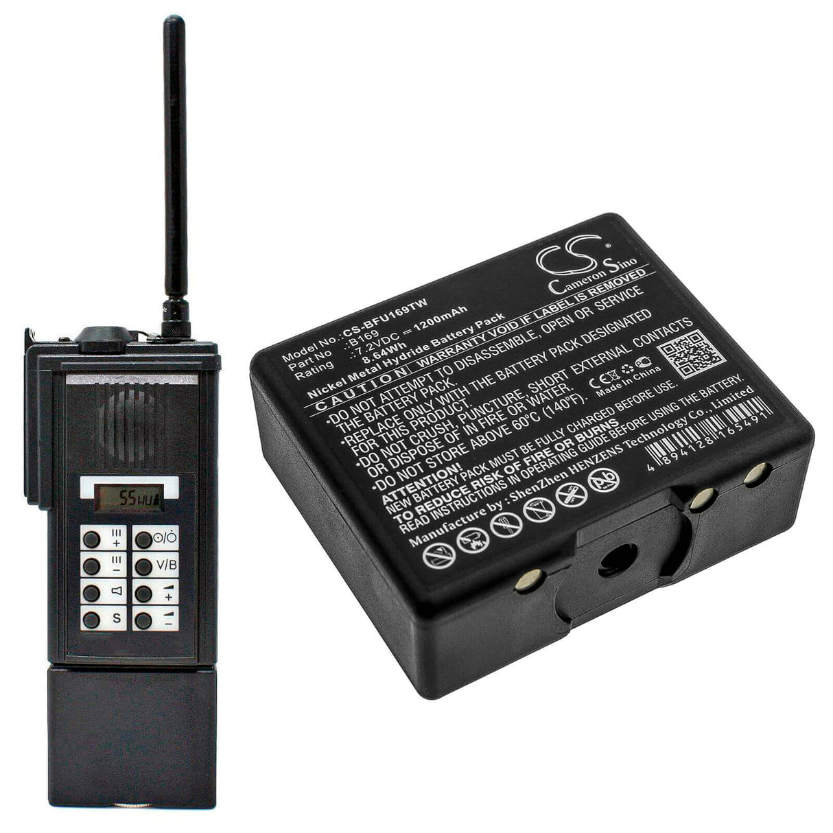 Battery For Aeg, Teleport, K, Bosch, Fug11b 7.2v, 1200mah - 8.64wh Two-Way Radio Cameron Sino Technology Limited   