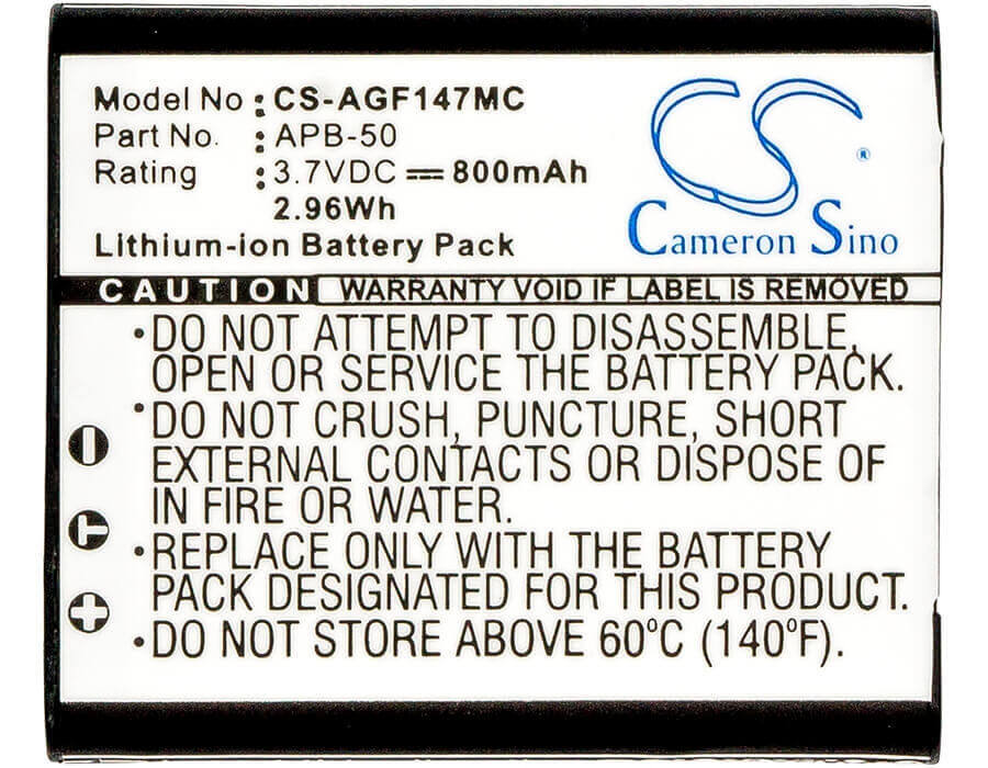 Battery For Agfa Optima 147, Optima 147 3.7v, 800mah - 2.96wh Camera Cameron Sino Technology Limited   