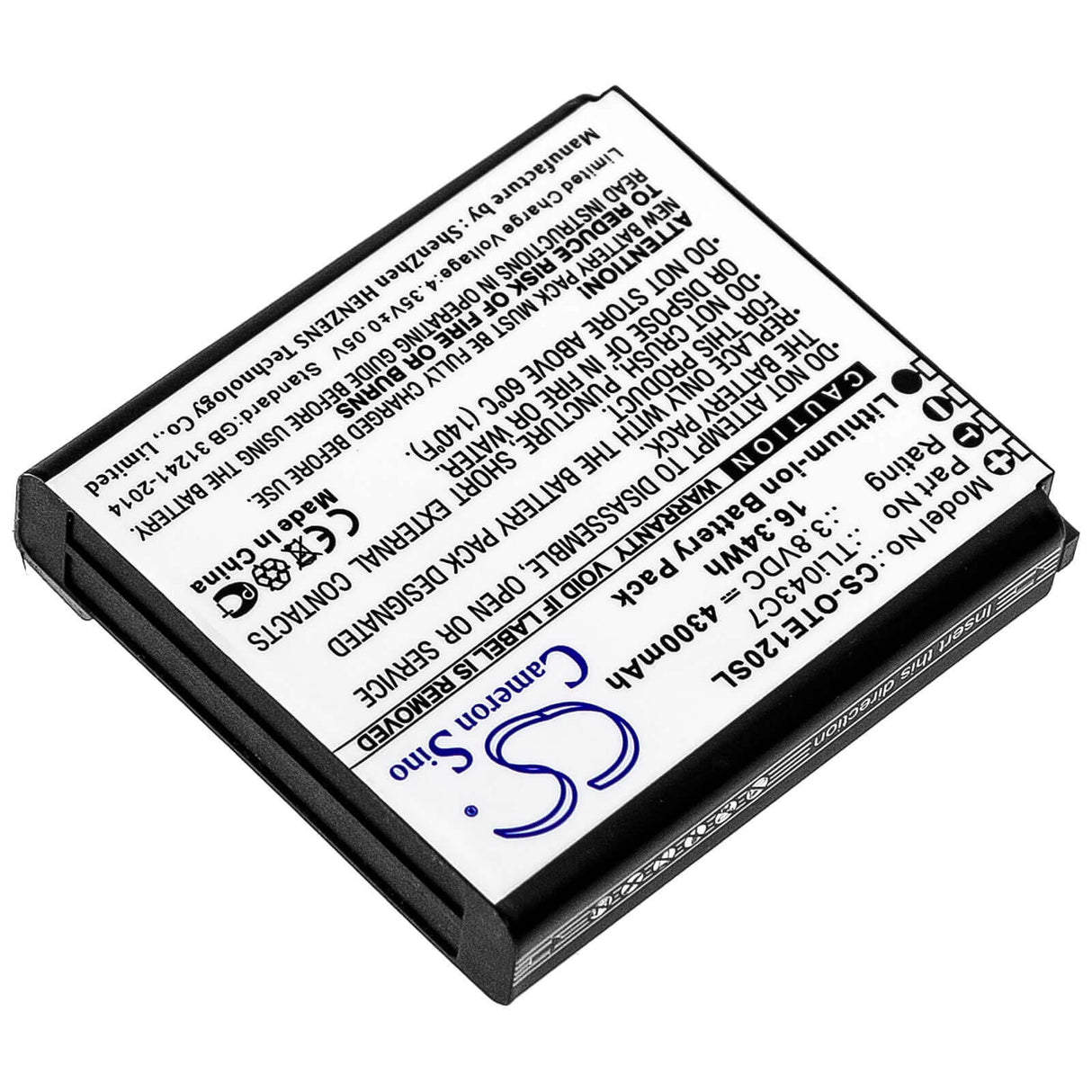 Battery For Alcatel, Ee120 3.8v, 4300mah - 16.34wh Hotspot Cameron Sino Technology Limited   