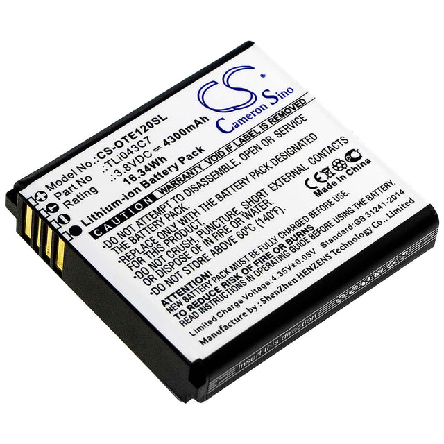 Battery For Alcatel, Ee120 3.8v, 4300mah - 16.34wh Hotspot Cameron Sino Technology Limited   