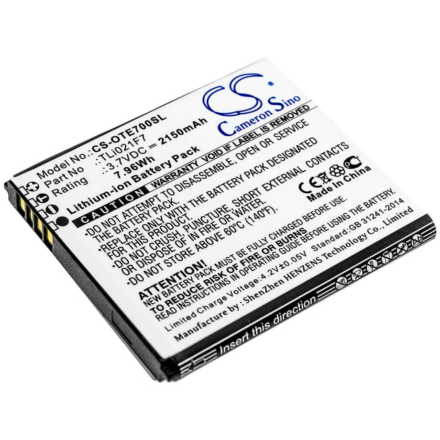 Battery For Alcatel, Ee70, Ee70vb, Ee 3.7v, 2150mah - 7.96wh Hotspot Cameron Sino Technology Limited   