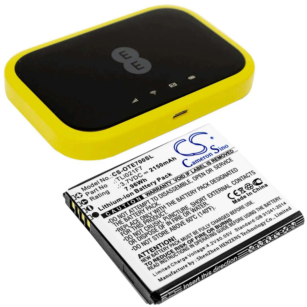 Battery For Alcatel, Ee70, Ee70vb, Ee 3.7v, 2150mah - 7.96wh Hotspot Cameron Sino Technology Limited   