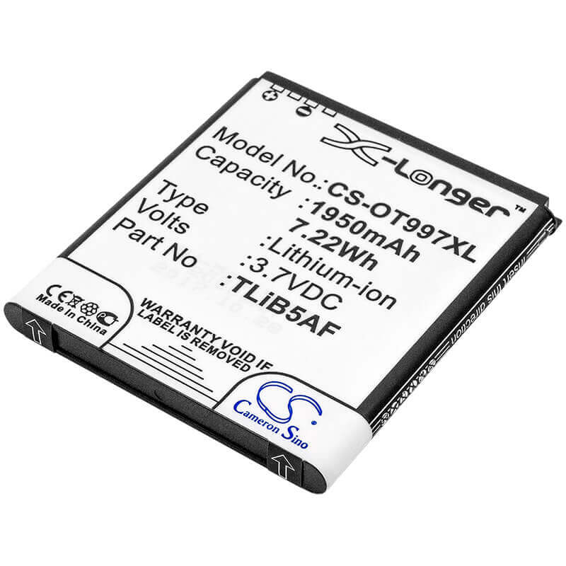 Battery For Alcatel Linkzone Mw41, Mw41tm 4g, Mw41 3.7v, 1950mah - 7.22wh Hotspot Cameron Sino Technology Limited   