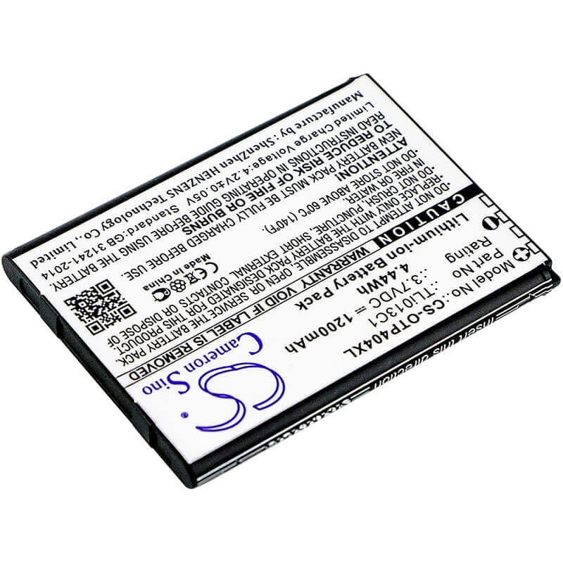 Battery For Alcatel, One Touch Go Flip, Ot-4043s 3.7v, 1200mah - 4.44wh Mobile, SmartPhone Cameron Sino Technology Limited   