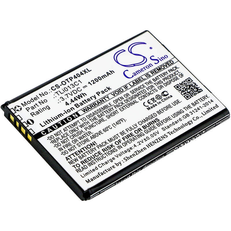 Battery For Alcatel, One Touch Go Flip, Ot-4043s 3.7v, 1200mah - 4.44wh Mobile, SmartPhone Cameron Sino Technology Limited   