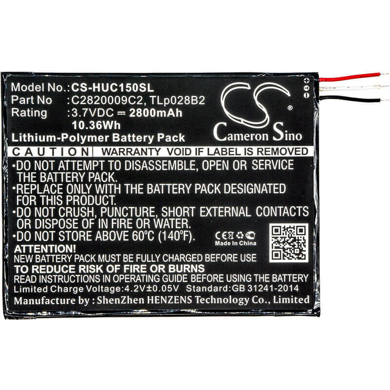 Battery For Alcatel, One Touch Pixi 3 (7) Wifi, Ot-8055' Ot-8057 3.7v, 2800mah - 10.36wh Tablet Cameron Sino Technology Limited   