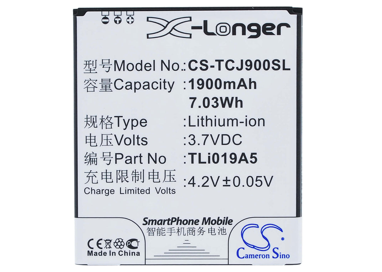 Battery For Alcatel One Touch Pop D7 3.7v, 1900mah - 7.03wh Mobile, SmartPhone Cameron Sino Technology Limited   