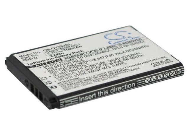 Battery For Alcatel Ot-600a, Ot-383a, Ot-206 3.7v, 700mah - 2.59wh Mobile, SmartPhone Cameron Sino Technology Limited   