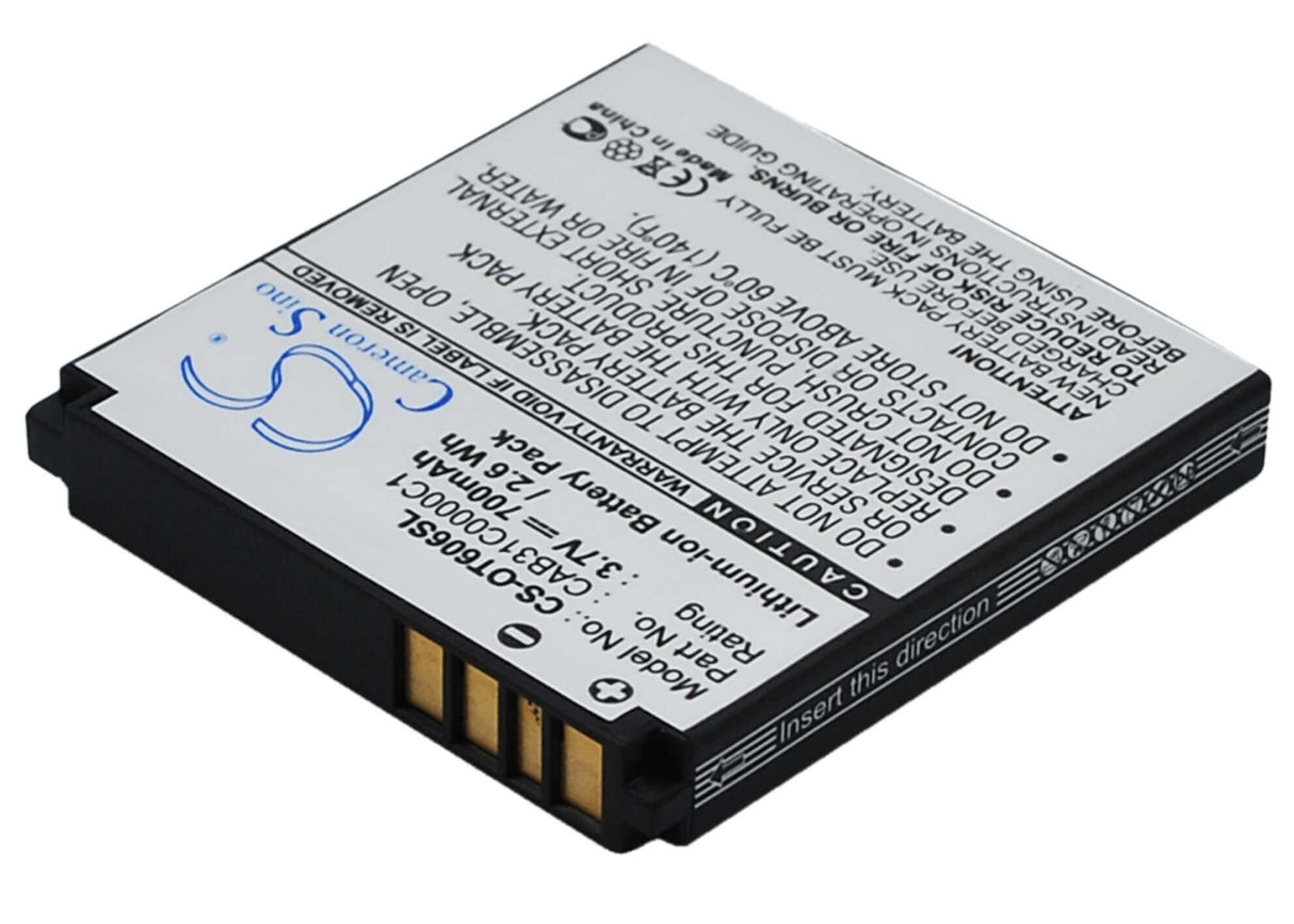 Battery For Alcatel Ot-606, Ot-606c, Ot-606a 3.7v, 700mah - 2.59wh Mobile, SmartPhone Cameron Sino Technology Limited   