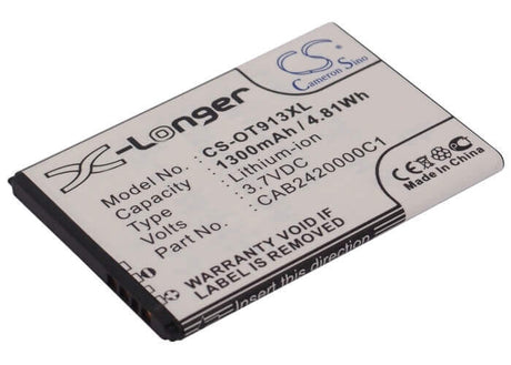 Battery For Alcatel Ot-913, Ot-913d, Ot-927 3.7v, 1300mah - 4.81wh Batteries for Electronics Cameron Sino Technology Limited (Suspended)   