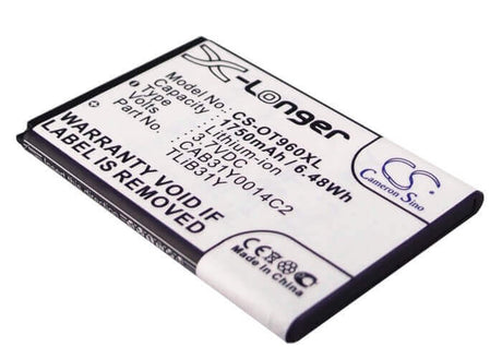 Battery For Alcatel Ot-960, Ot-960c, Authority 3.7v, 1750mah - 6.48wh Mobile, SmartPhone Cameron Sino Technology Limited   