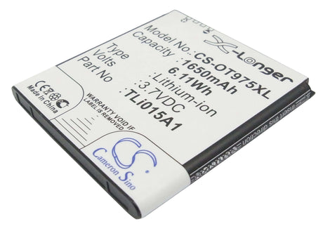 Battery For Alcatel Ot-975, Ot-975n, One Touch 975 3.7v, 1650mah - 6.11wh Mobile, SmartPhone Cameron Sino Technology Limited   