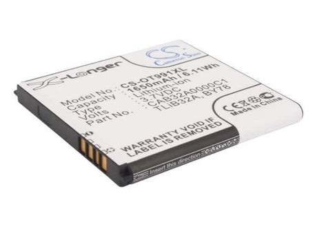 Battery For Alcatel Ot-991d, Ot-991, Ot-991 Play 3.7v, 1650mah - 6.11wh Mobile, SmartPhone Cameron Sino Technology Limited   