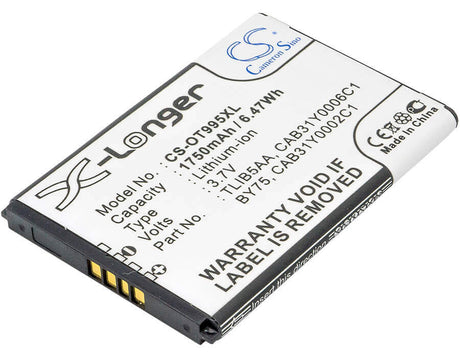 Battery For Alcatel Ot-995, Ot-995 Ultra, One Touch 995 3.7v, 1750mah - 6.48wh Mobile, SmartPhone Cameron Sino Technology Limited   